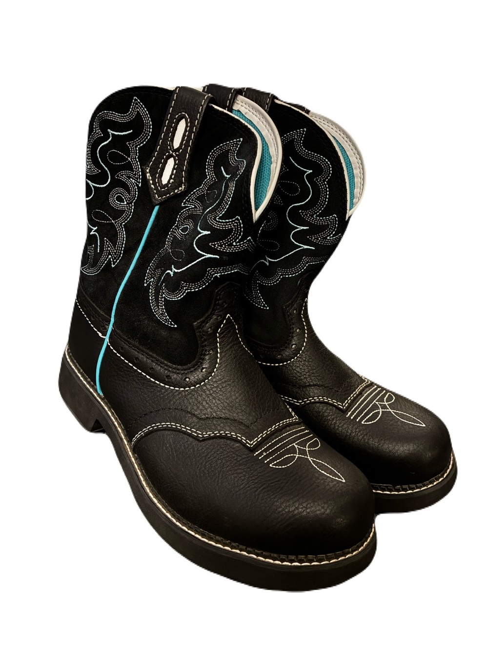 Shyanne Fillies Rainie Black Leather Western Cowboy Boots 10B π€ π©΅